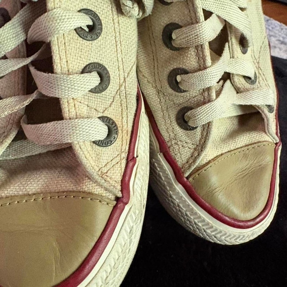 Converse All Star Low Top Tan Textile Leather Sneaker Made in Brazil Men 5 Wom 7 - Picture 4 of 7